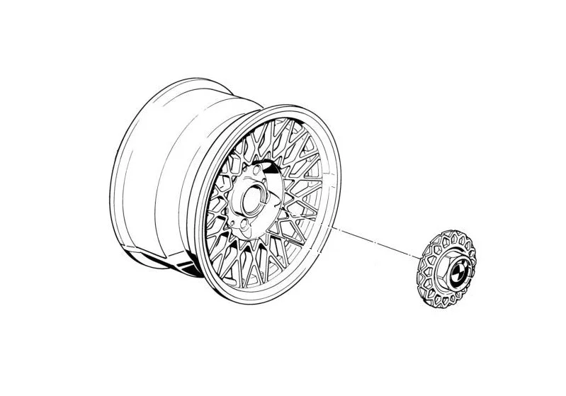 BMW E24 E28 Jant Göbek Kapağı 171 mm 36132225623