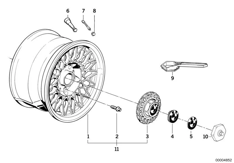BMW E24 E28 Jant Göbek Kapağı 171 mm 36132225623