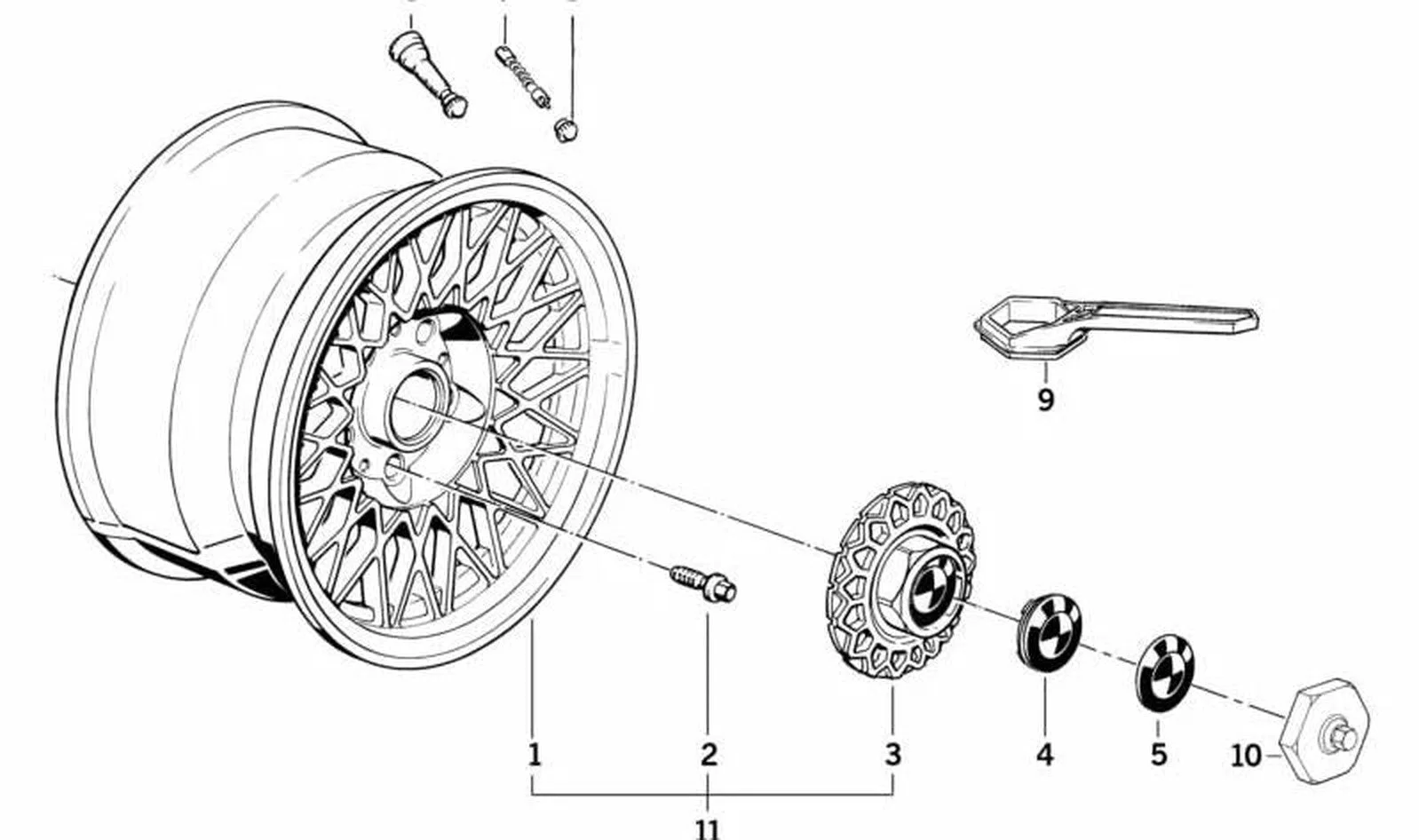 BMW E24 E28 Jant Göbek Kapağı 171 mm 36132225623