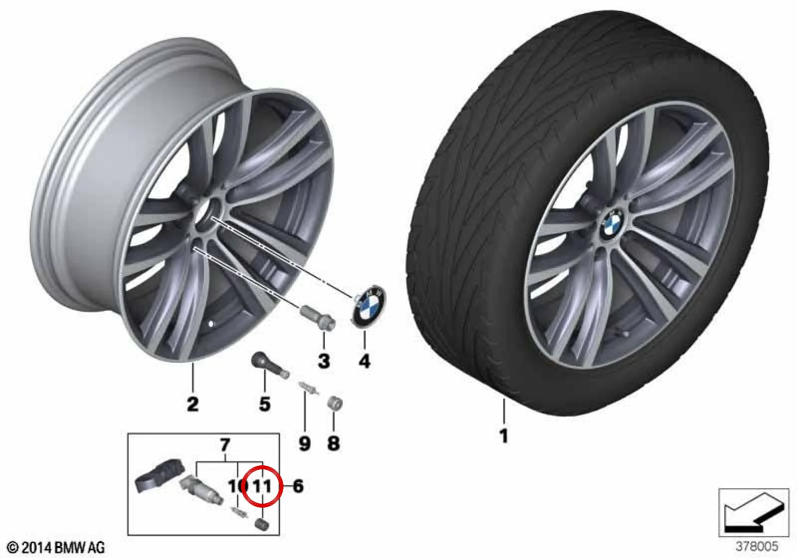 BMW F15 F16 F20 F21… Lastik Basınç Sensörü Sibop Kapağı 36146867030