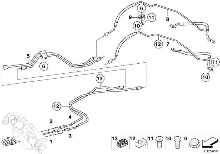BMW 6 Serisi E63 E64 Dynamic Drive Basınç Borusu 37106780572