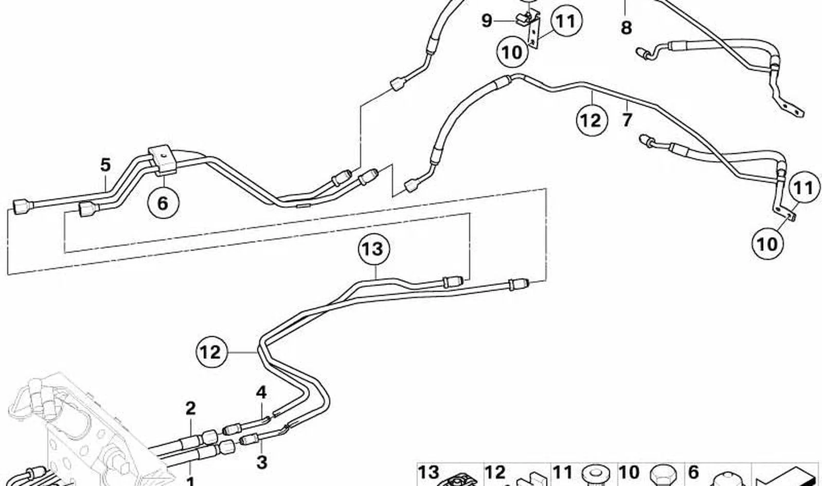 BMW 6 Serisi E63 E64 Dynamic Drive Basınç Borusu 37106780572