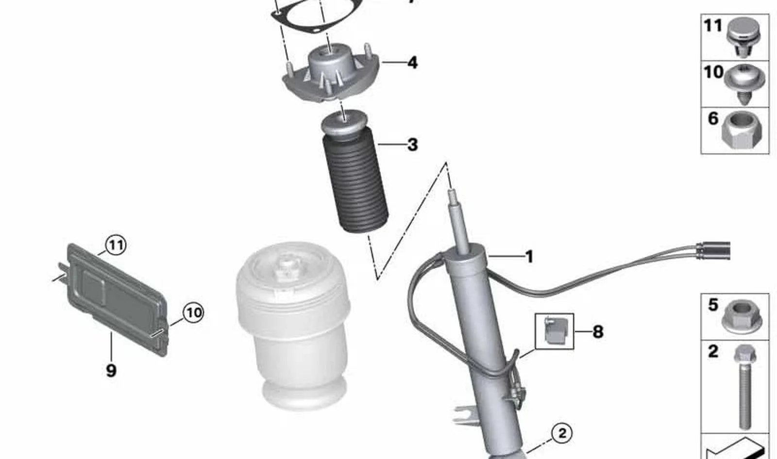 BMW F15 F16 Arka Sol Amortisör 37106875089