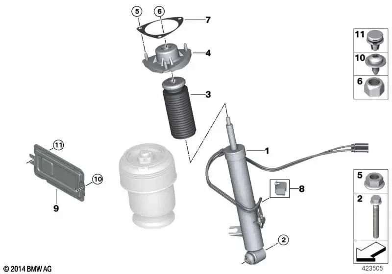 BMW F15 F16 Arka Sağ Amortisör 37106875090