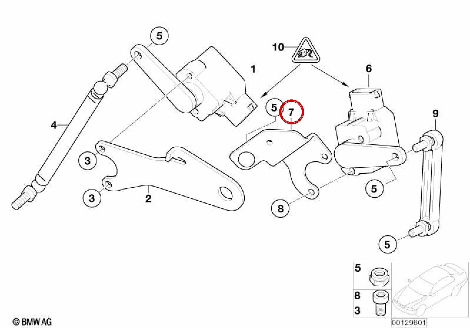 BMW 5 Serisi E61 Sol Seviye Sensörü Braketi 37146763523