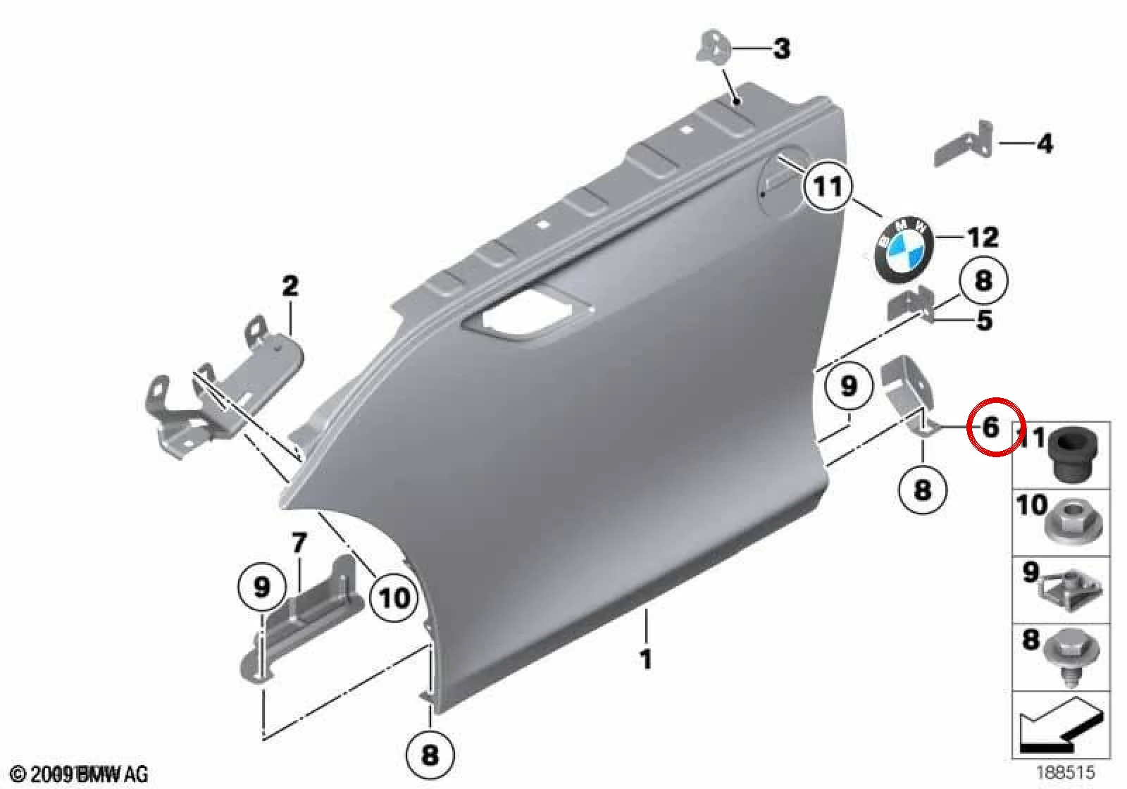 BMW Z4 E89 Arka Sol Yan Panel Tutucusu 41007245671