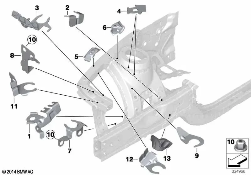 BMW F20 F21 F22 F30… Sağ Fren Hortumu Braketi 41007284096