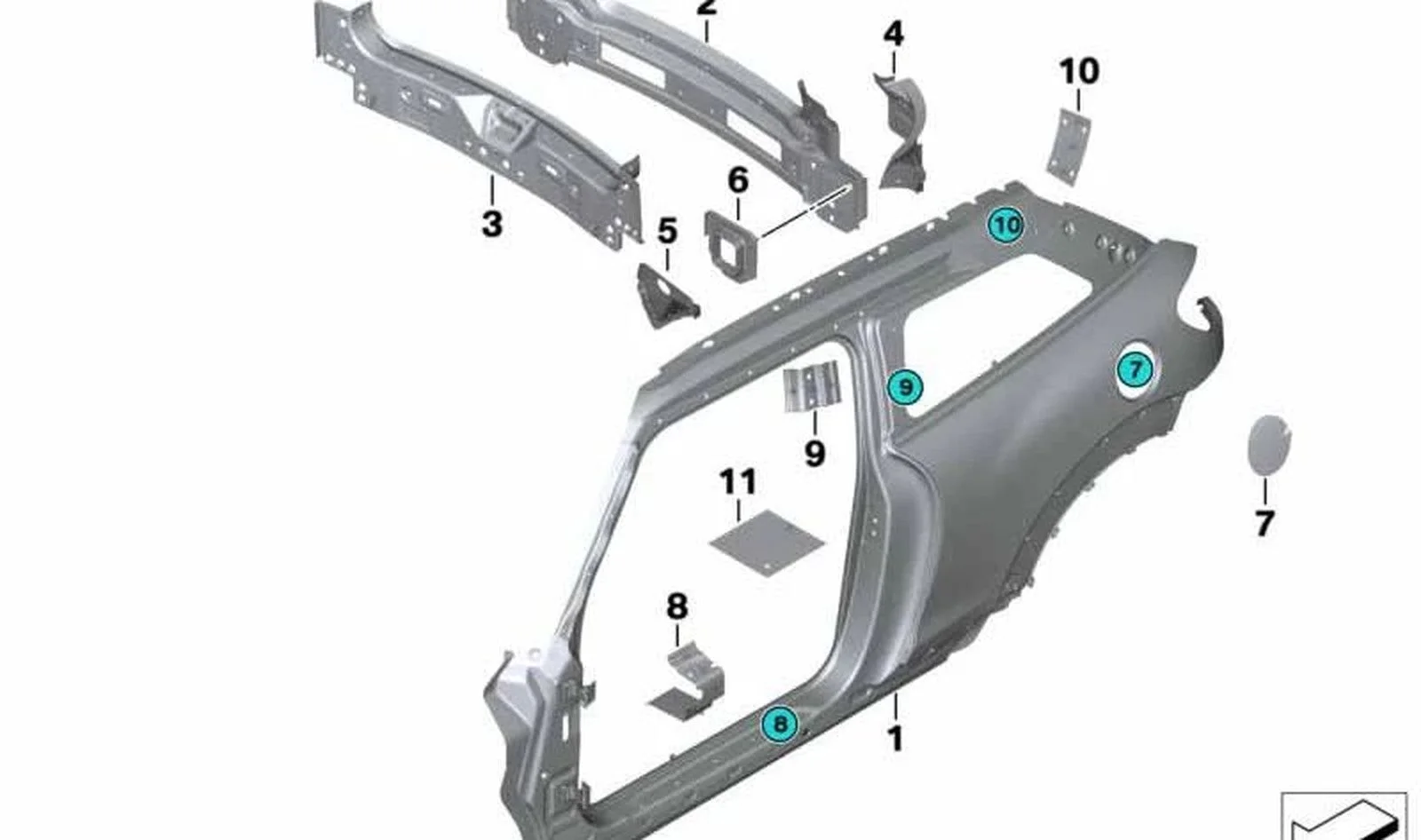 BMW MINI R60 R61 Sağ Davlumbaz Kapatma Sacı 41009805628