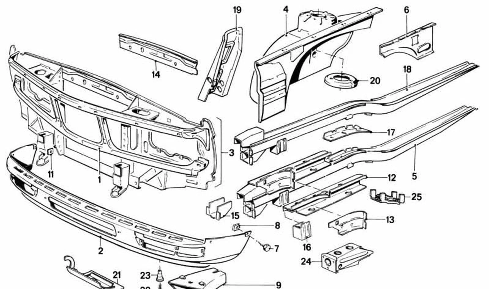 BMW 5 Serisi E28 Sol Ön Yapı Destek Braketi 41111900671