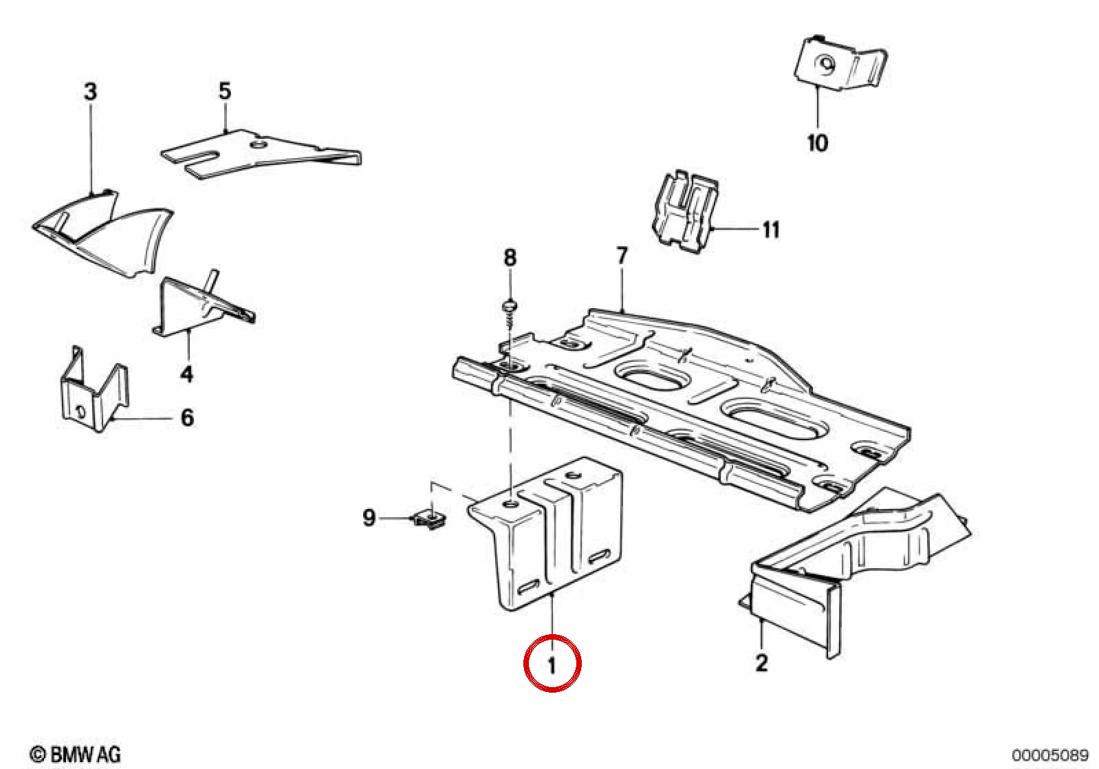 BMW 5 Serisi E28 Gövde Montaj Braketi 41111904347