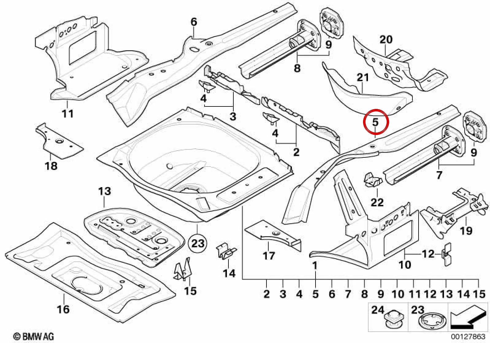 BMW 6 Serisi E63 E64 Arka Sol Şasi Kolu 41117125161