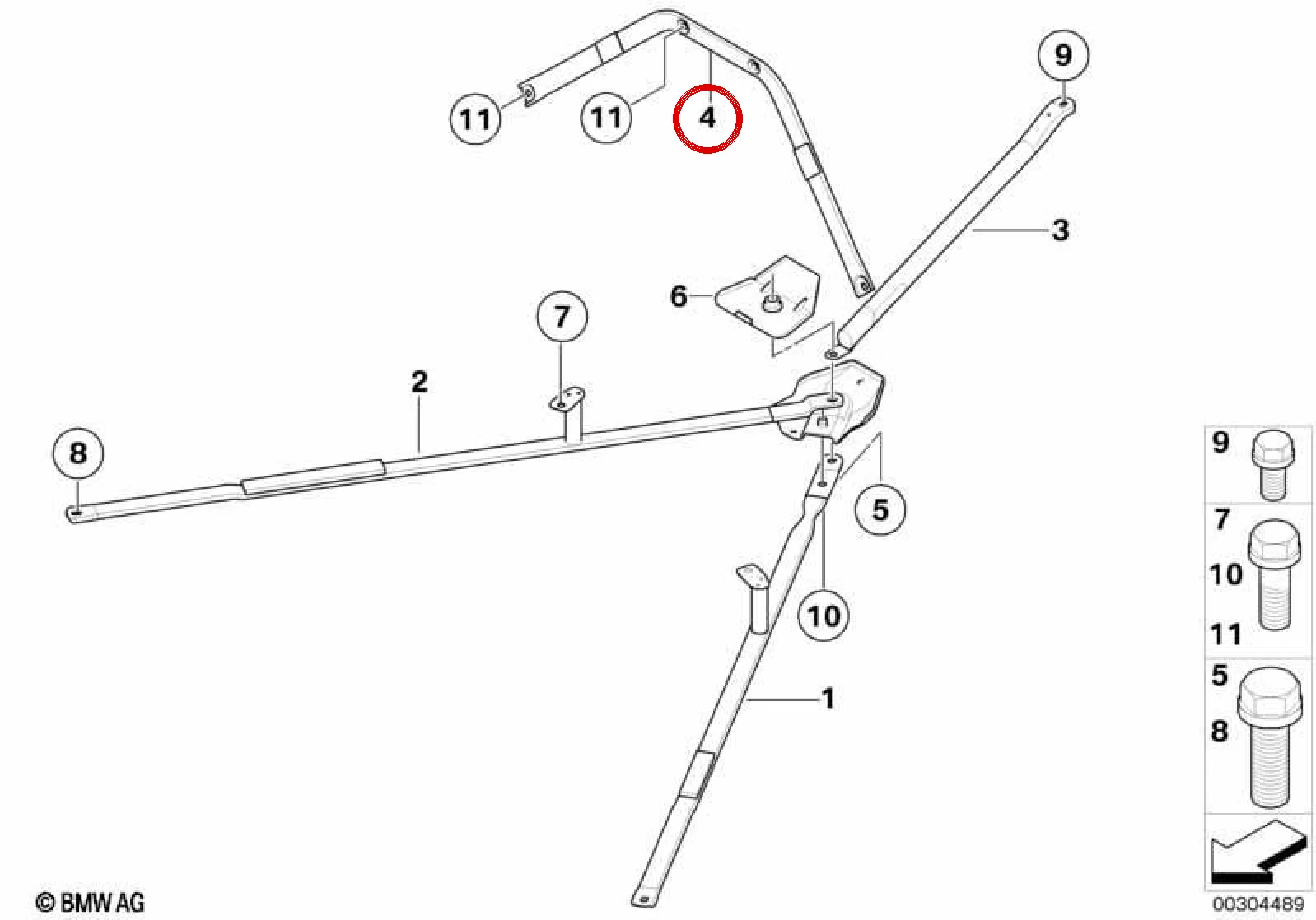 BMW 3 Serisi E93 Ön Takviye Çubuğu 41117152427