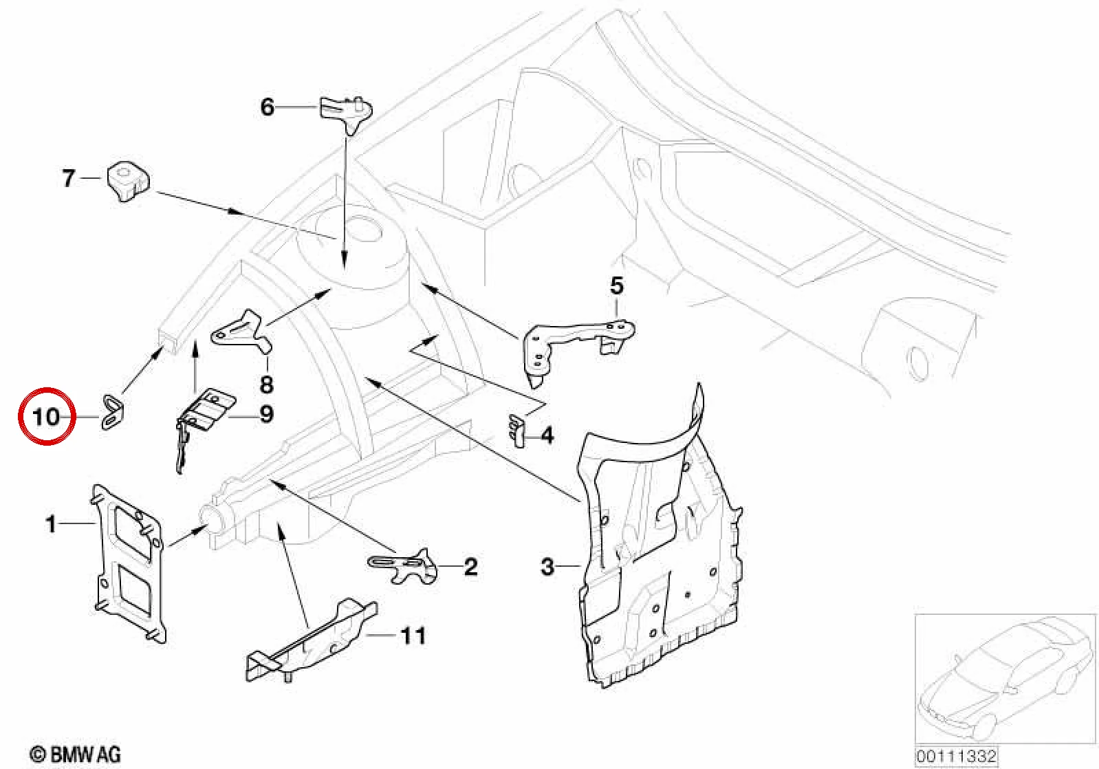 BMW Z4 E85 E86 Sağ Ön Duvar Braketi 41117179666