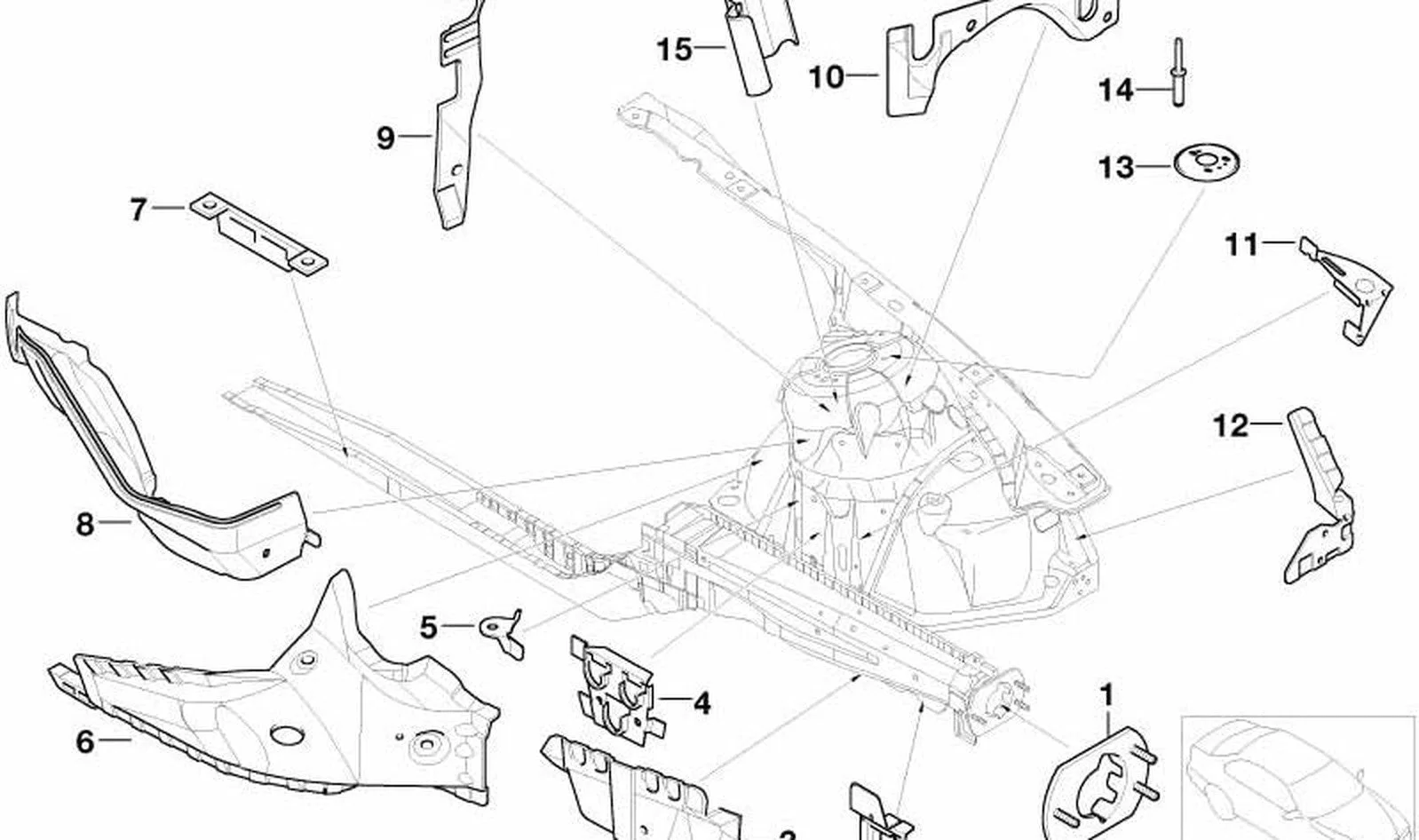 BMW 3 Serisi E46 Sol Radyatör Montaj Braketi 41118199613