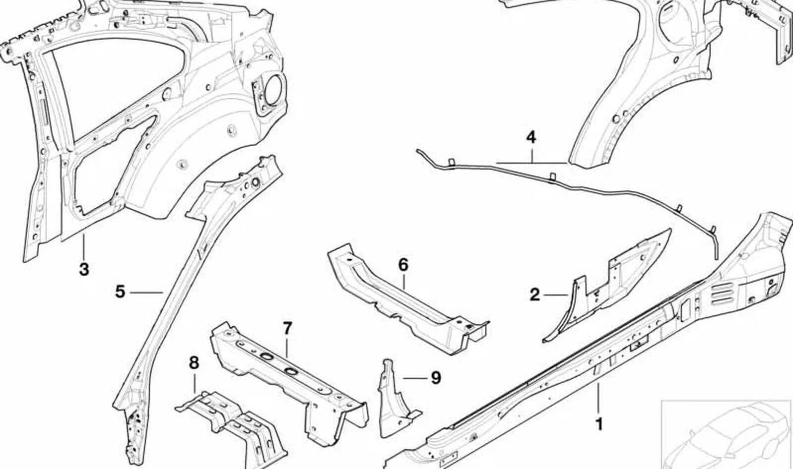 BMW 3 Serisi E46 Arka Sol Kapı Girişi Takviyesi 41118242065