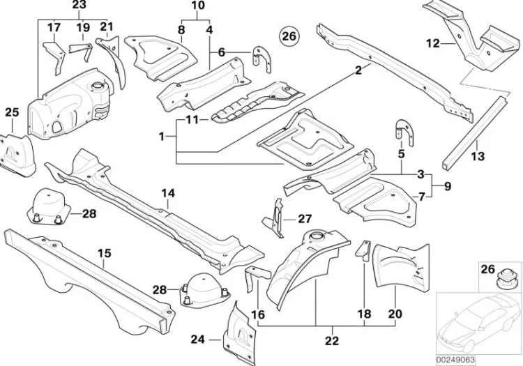 BMW Z4 E85 E86 Ön Sol Gövde Paneli 41137064659
