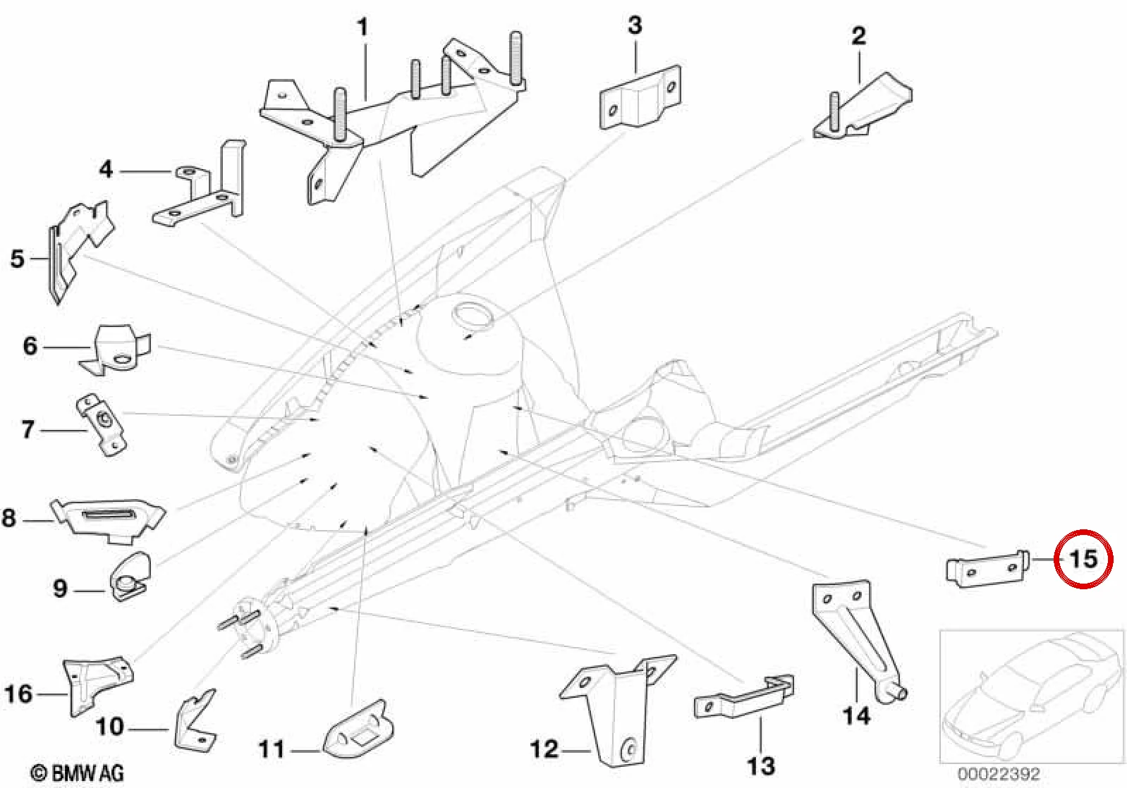 BMW 3 Serisi E36 Isı Kalkanı Sacı Braketi 41142490382