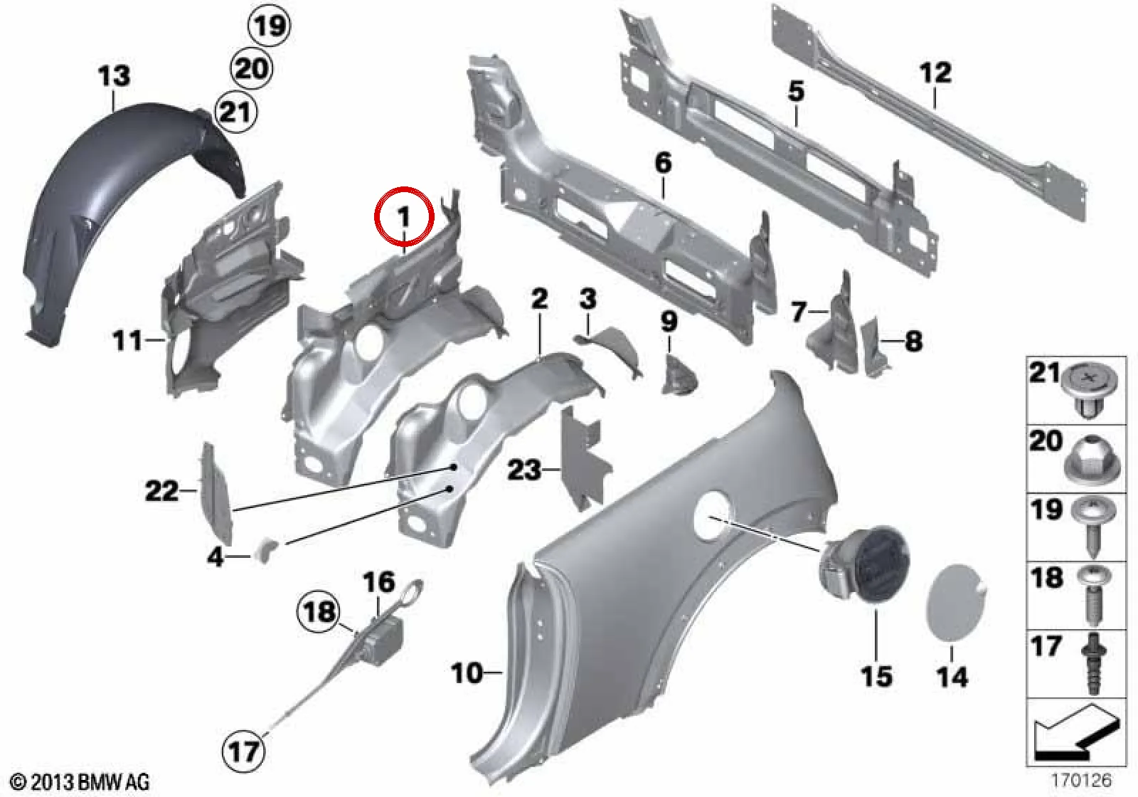 BMW MINI R52 Arka Sağ Teker Davlumbazı Cabrio 41147144512