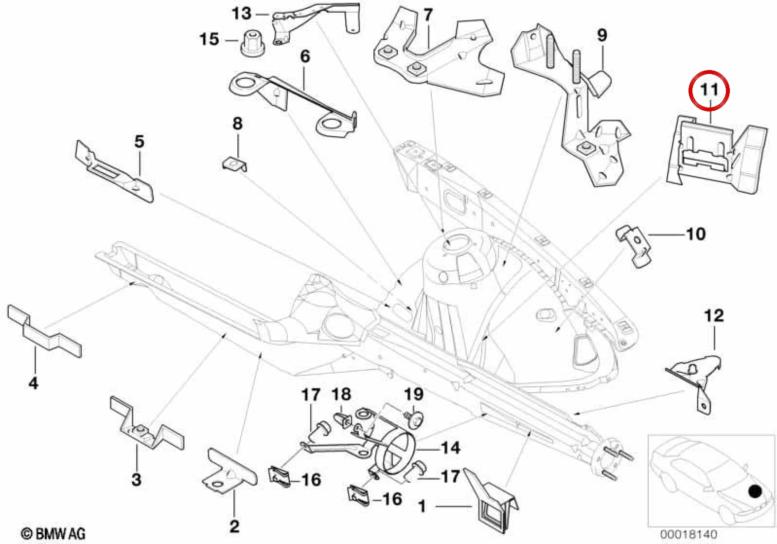 BMW 5 Serisi E39 Genleşme Kabı Braketi 41148190209