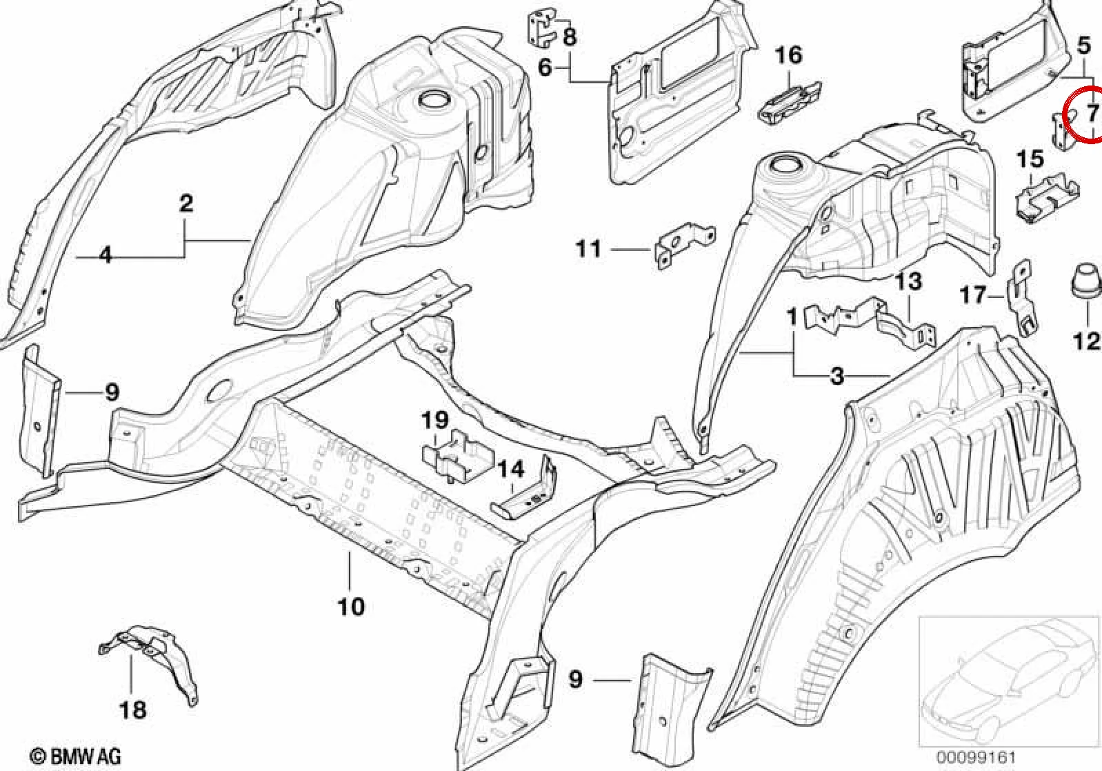 BMW 5 Serisi E39 Arka Sol Tampon Yan Braketi 41148201461