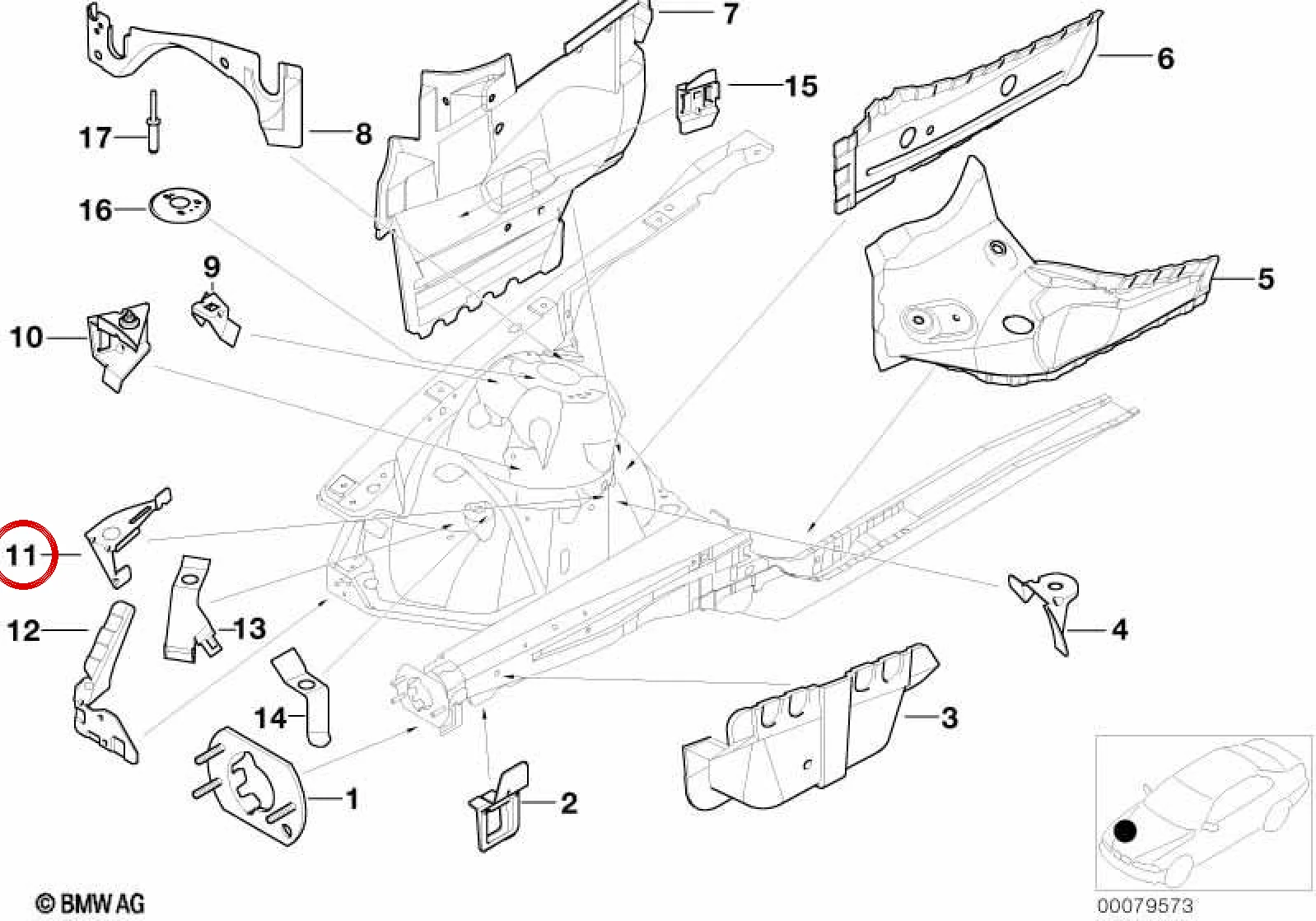 BMW 3 Serisi E46 Sağ Fren Borusu Braketi 41148209666