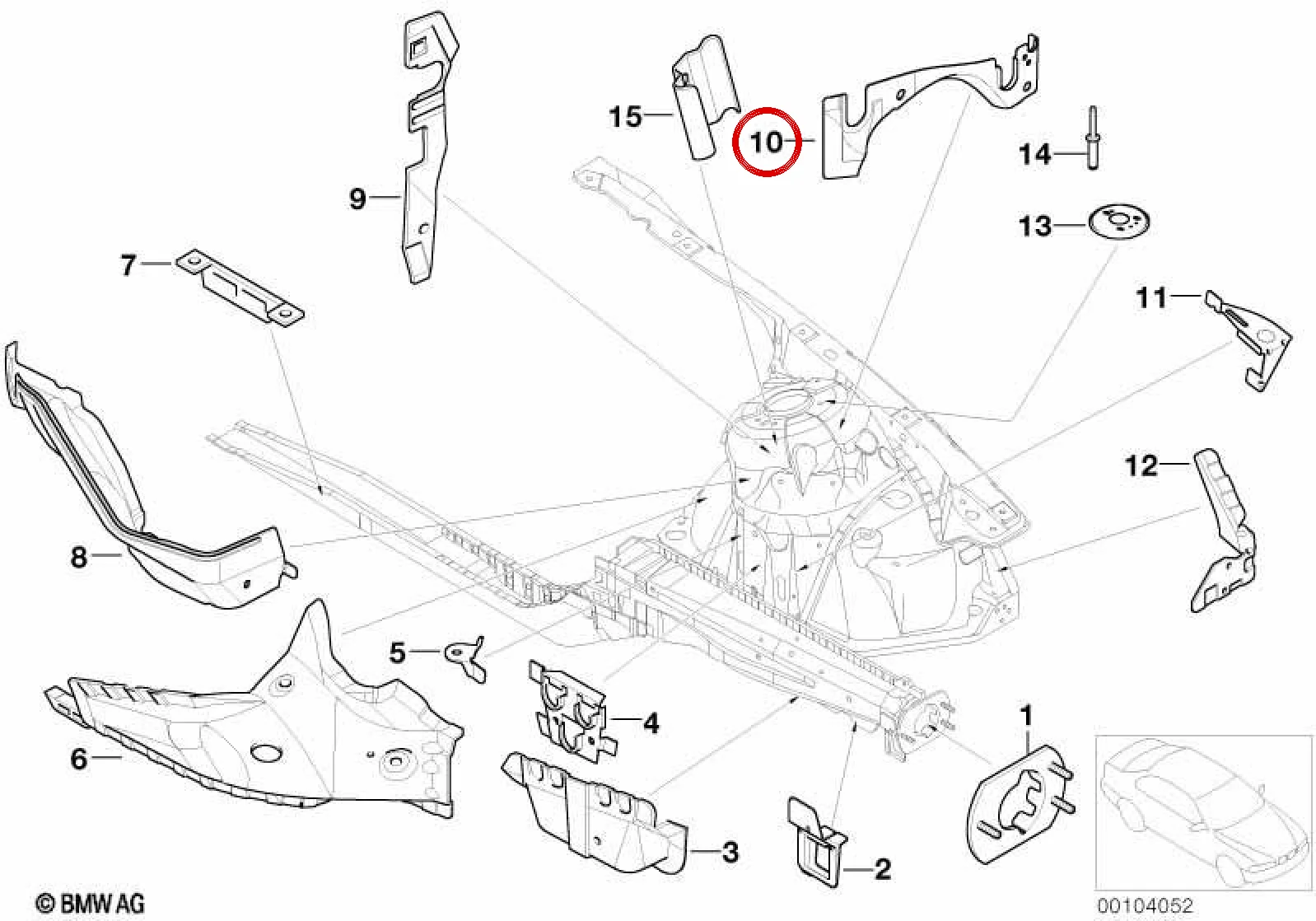 BMW 3 Serisi E46 Sol Motor Bölmesi Kapama Sacı 41148230531