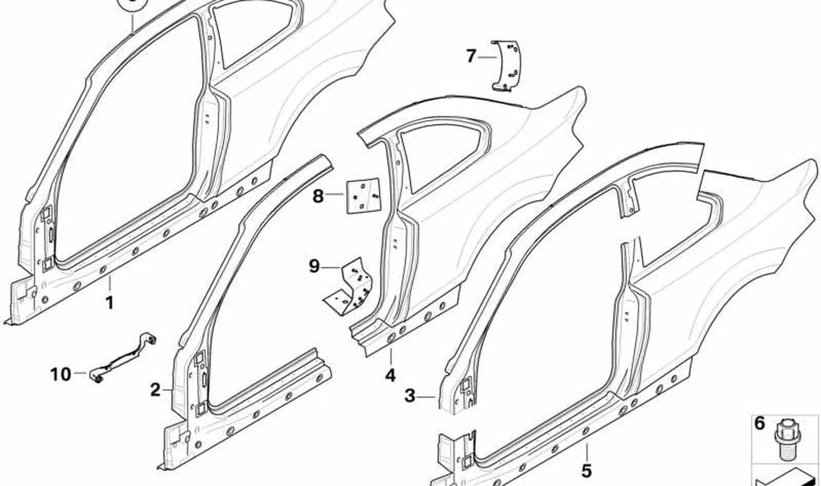 BMW 1 Serisi E81 E82 E87 E88 Sol A Direği Yan Braketi 41217177361