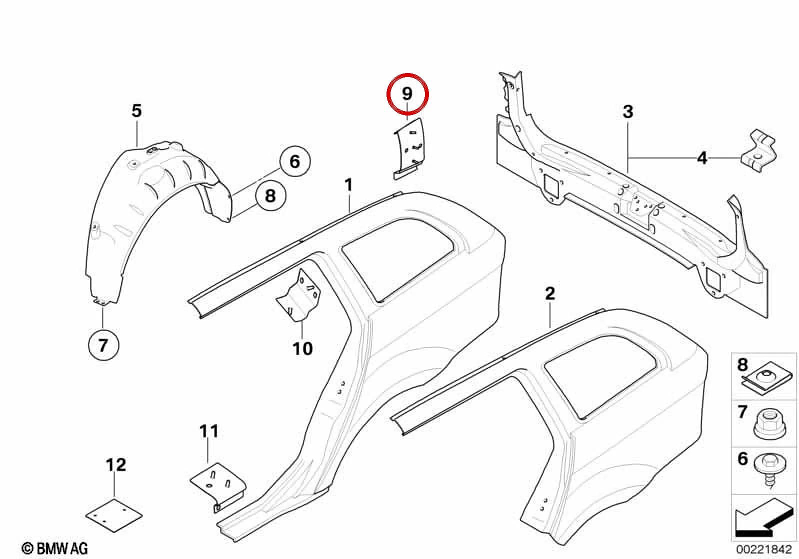 BMW 3 Serisi E91 Sol D Direği Takviye Sacı 41217275602