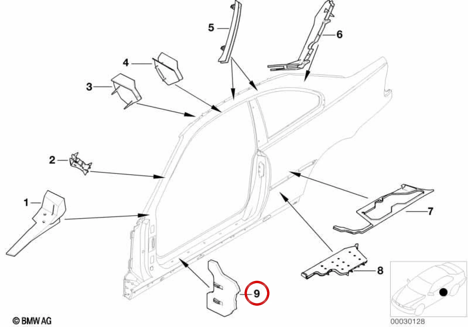 BMW 3 Serisi E46 Ön Marşpiyel Form Parçası 41218208594