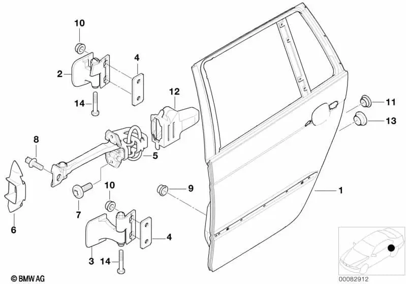 BMW 3 Serisi E46 Arka Sağ Kapı 41527034156