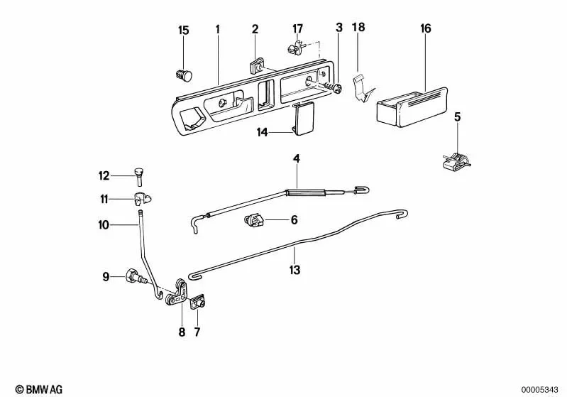 BMW 5 Serisi E34 Arka Kapı Kolu İç Sol 51228137387
