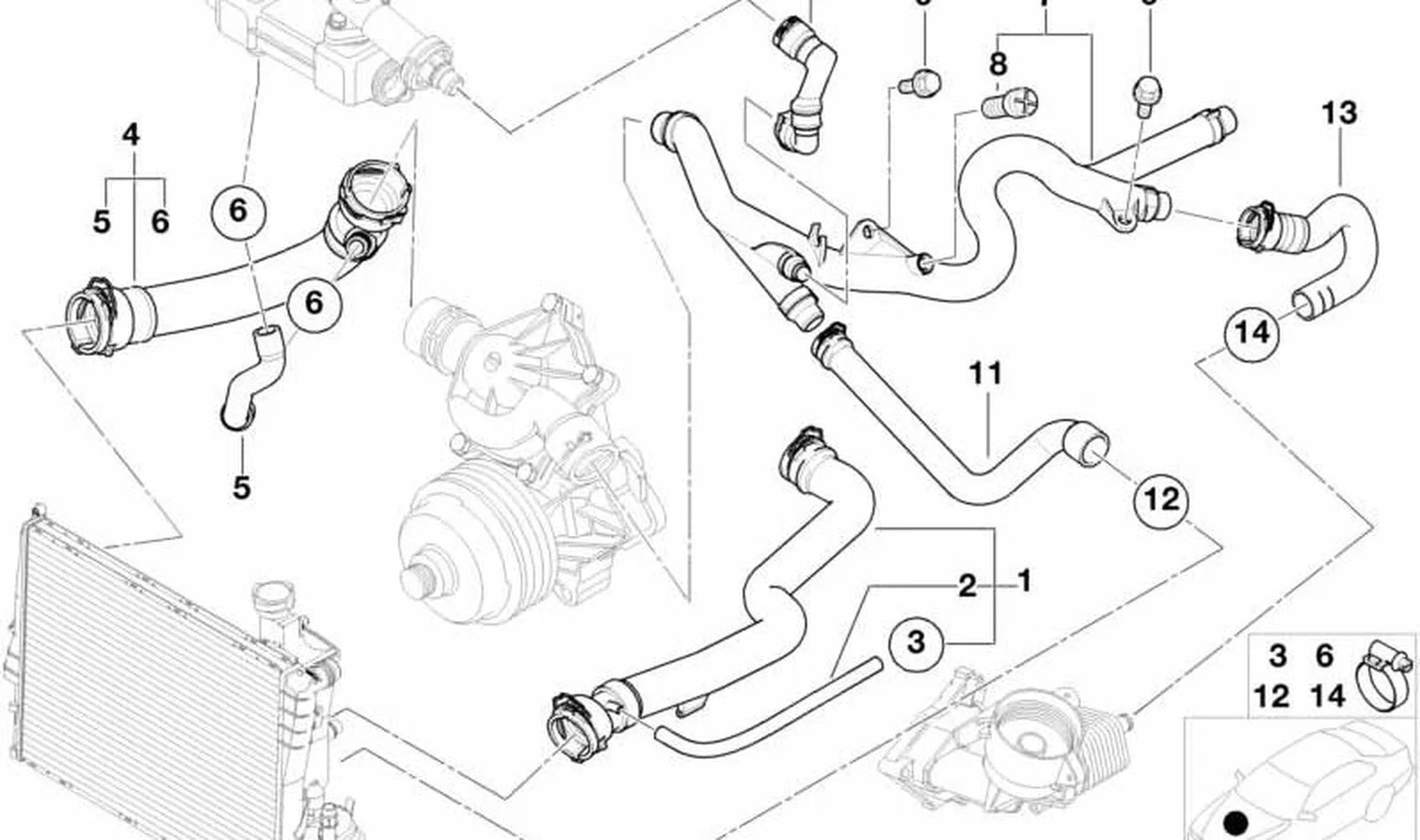 BMW 5 Serisi E39 525 D Radyatör Hortumu 11537785018