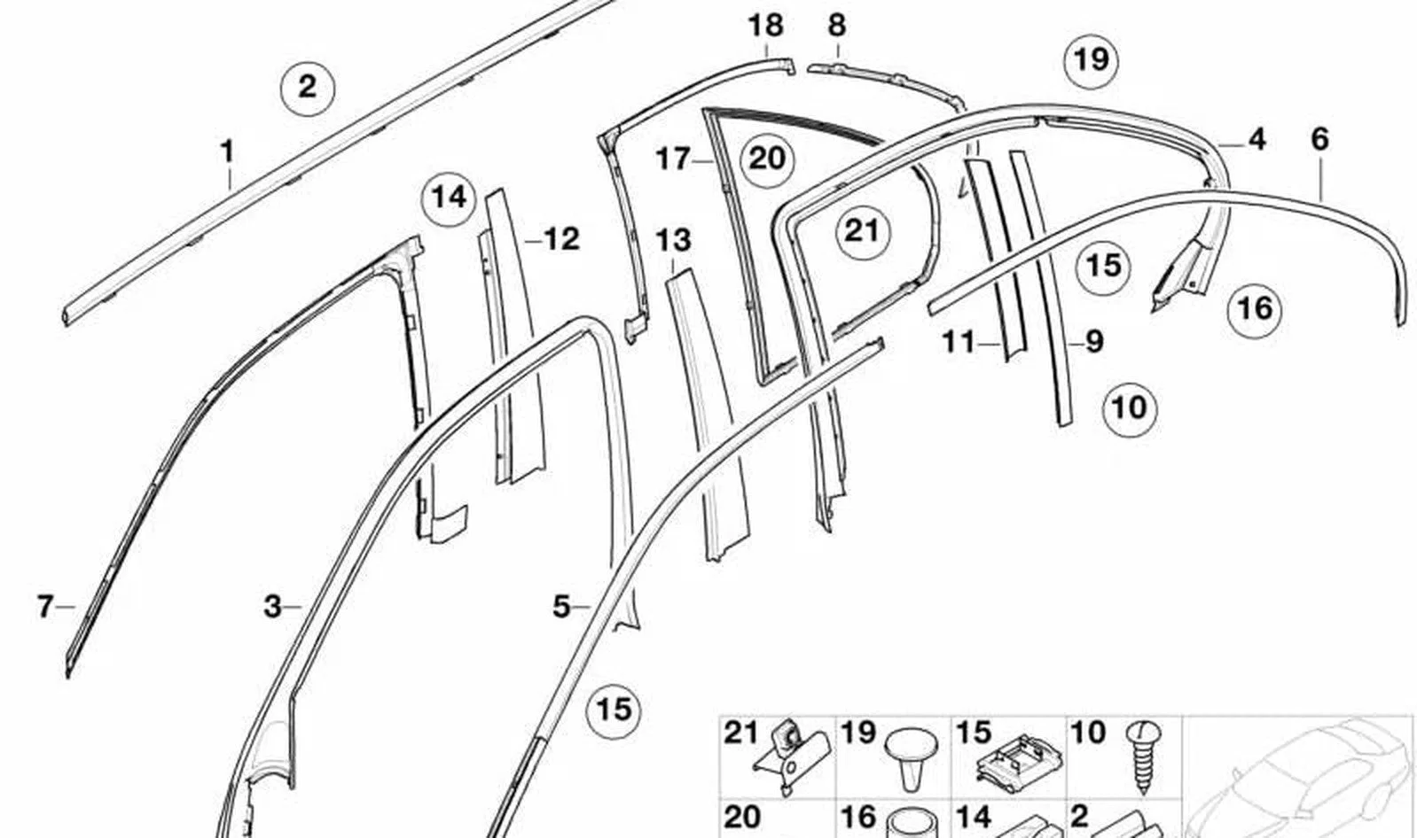 BMW 5 Serisi E39 Kelebek Cam Çerçevesi Sağ 51348186184