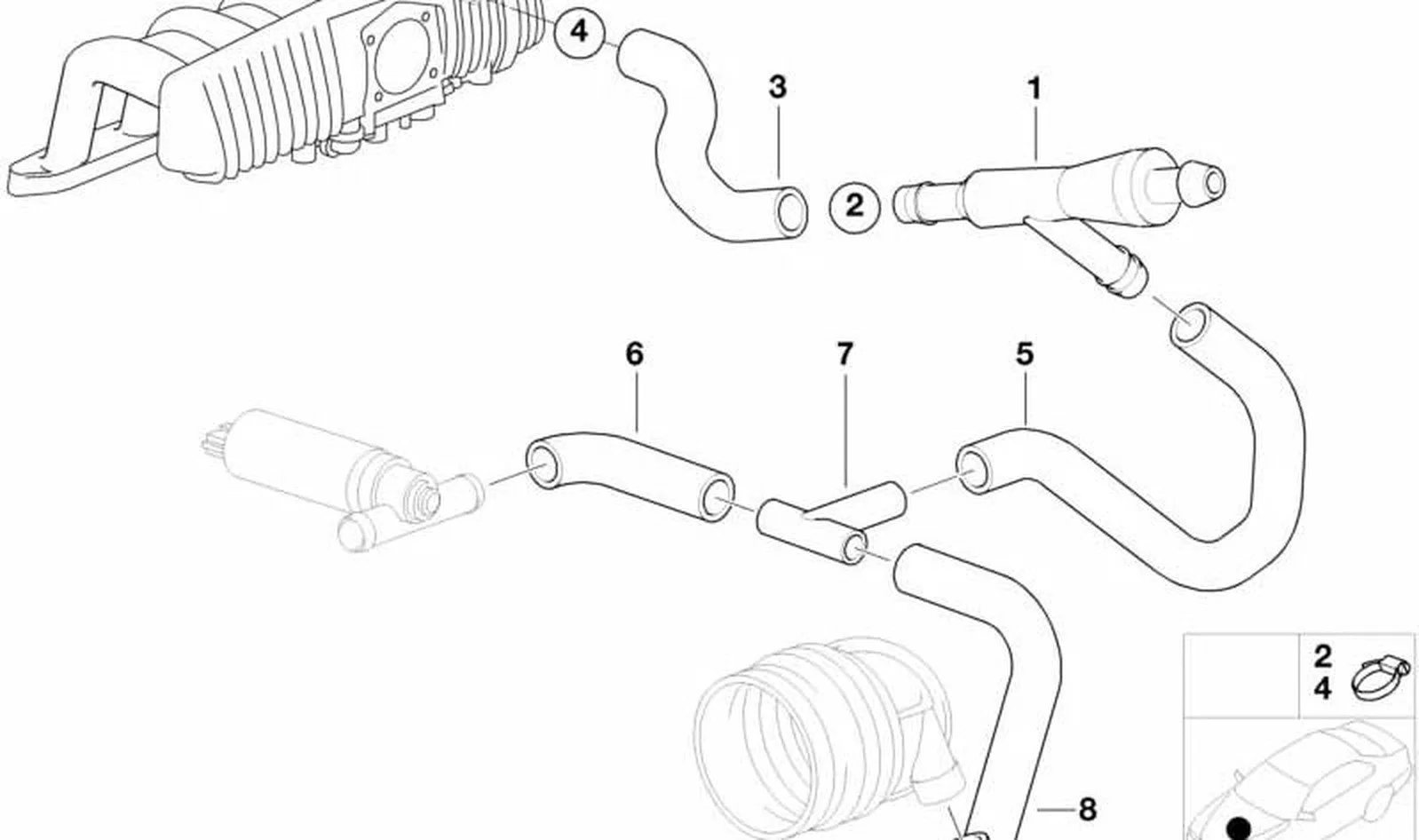 BMW 5 Serisi E39 M52 Hortum 13411433282