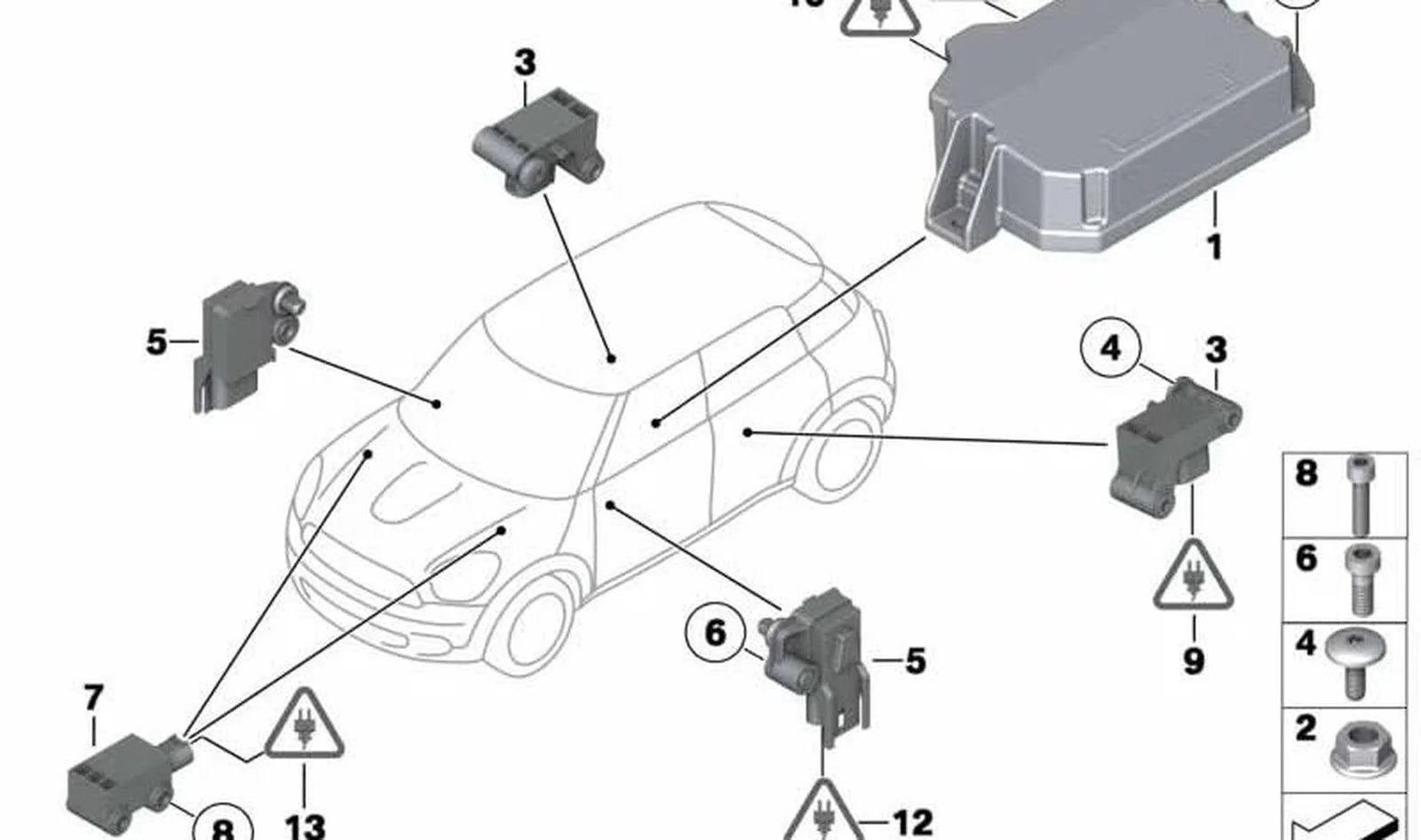 BMW 5 Serisi E60 Aırbag Sensörü -B Direği- 65776977398