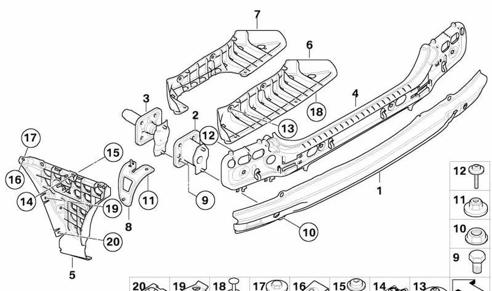 BMW 5 Serisi E60 Arka Tampon Ayağı Sol M 51127896615