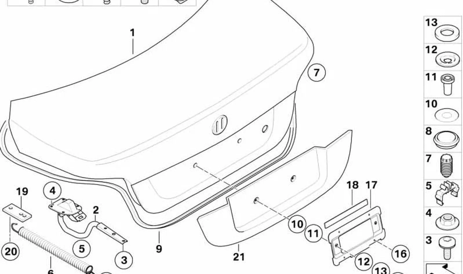 BMW 5 Serisi E60 Bagaj Kap Menteşesi Sağ 41627111388