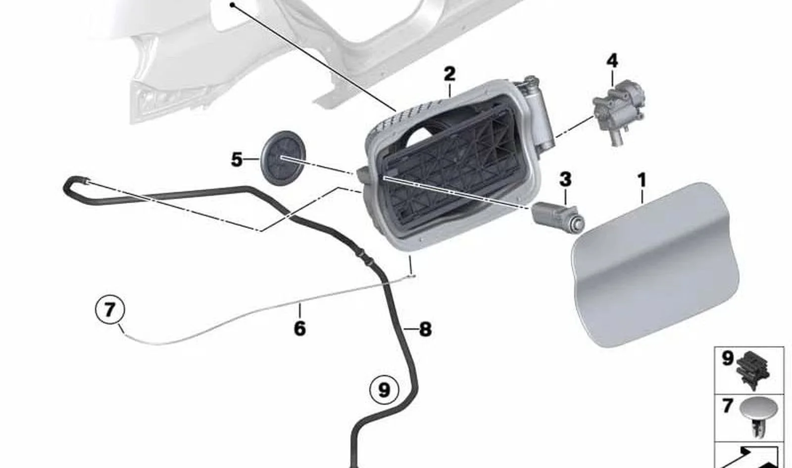 BMW 5 Serisi E60 Depo Kapak Kilit Motoru 67116985878