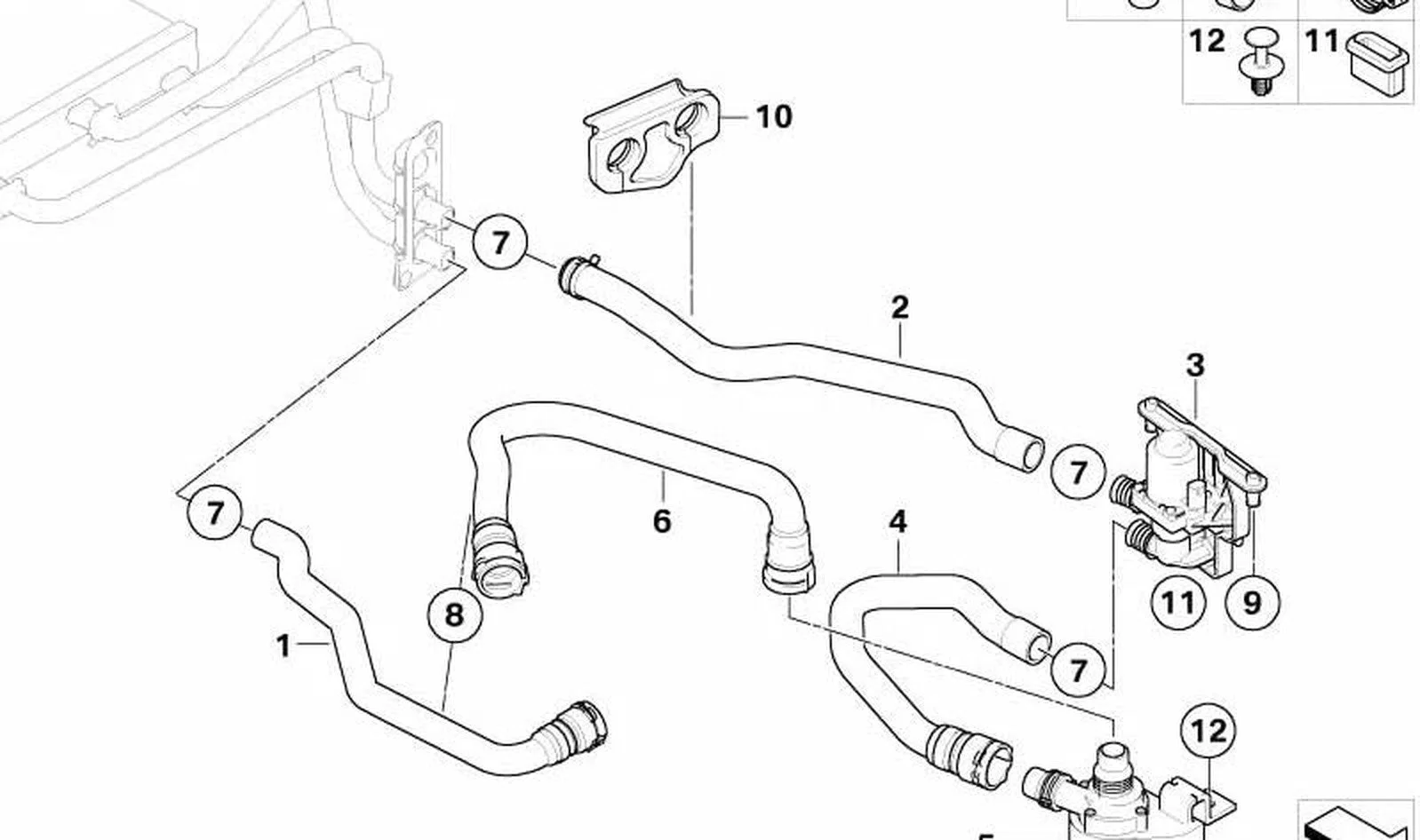 BMW 5 Serisi E60 Kalorifer Hortumu 64216917698
