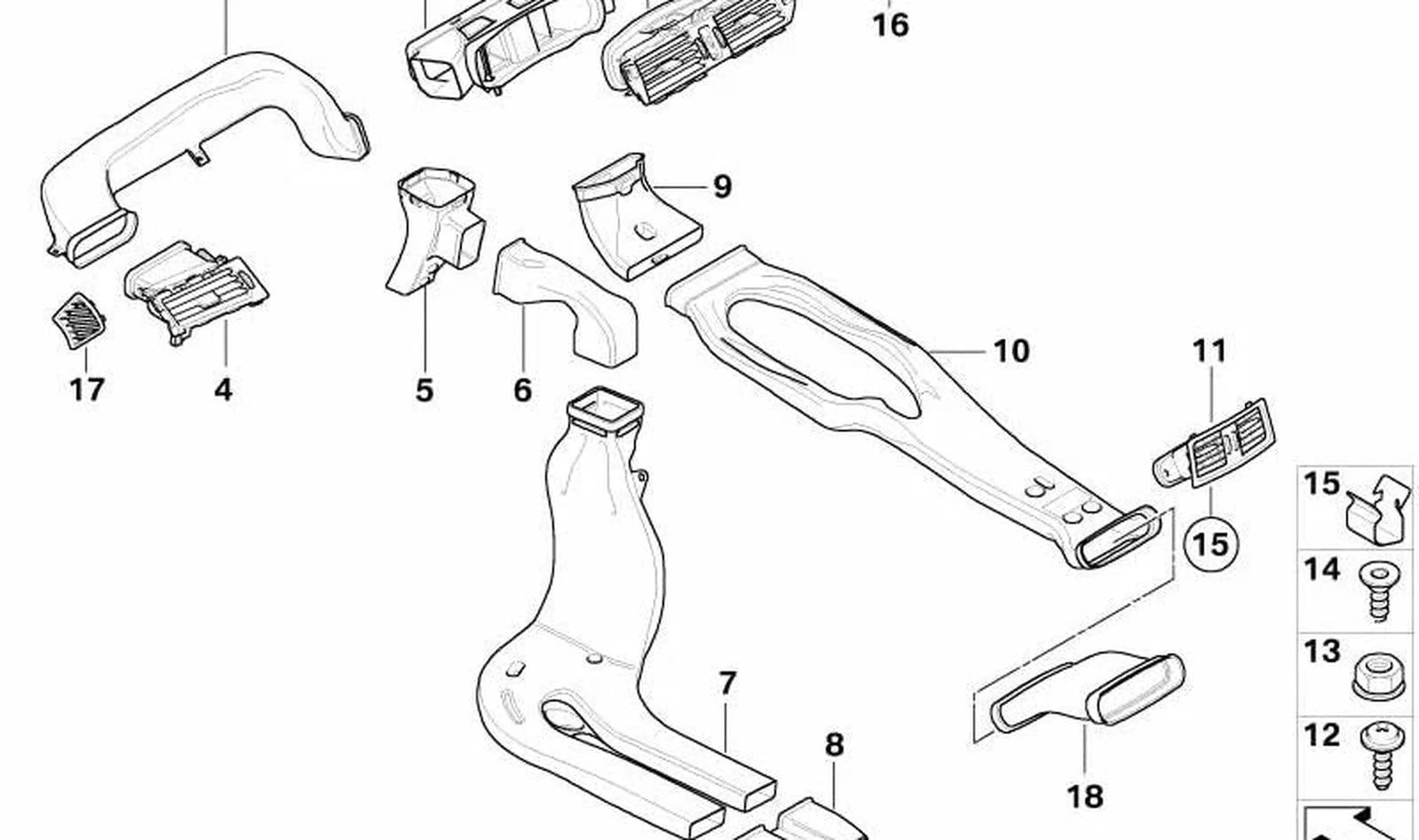 BMW 5 Serisi E60 Kalorifer Izgarası Sağ 64226953620