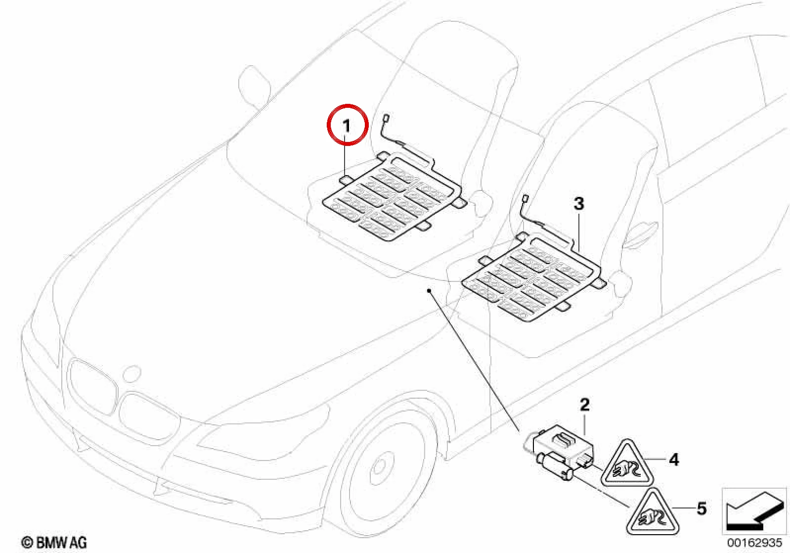BMW 5 Serisi E60 Koltuk Sensörü 65776940423