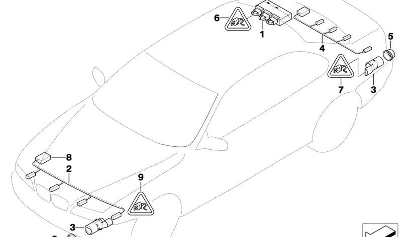 BMW 5 Serisi E60 Lci Arka PDC Kablo Seti 61129122276