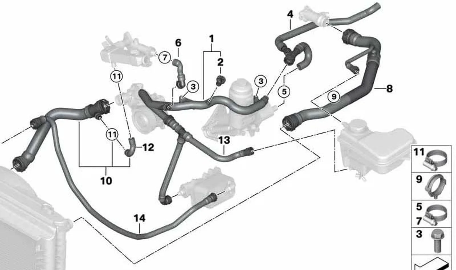 BMW 5 Serisi E60 M47 M47N2 Kalorifer Geri Dönüş Hortum 11537805356