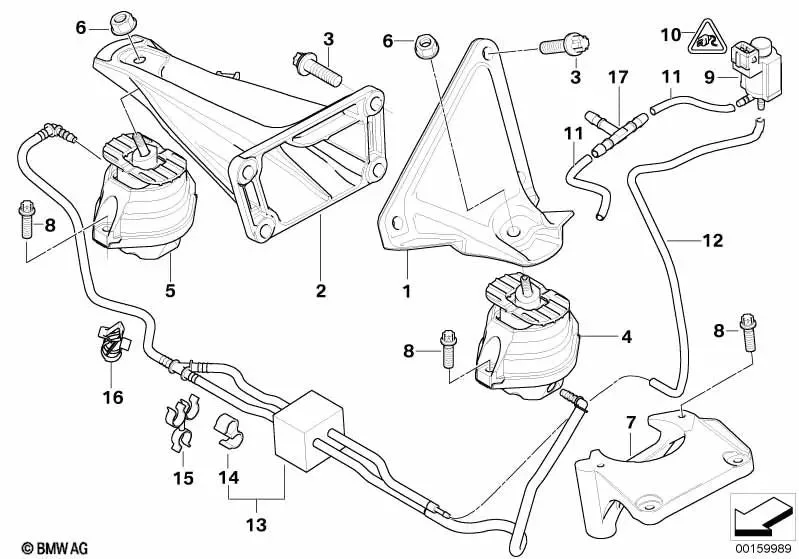 BMW 5 Serisi E60 M57 M57N2 Motor Kulağı Alimunyum Sağ 22116763218