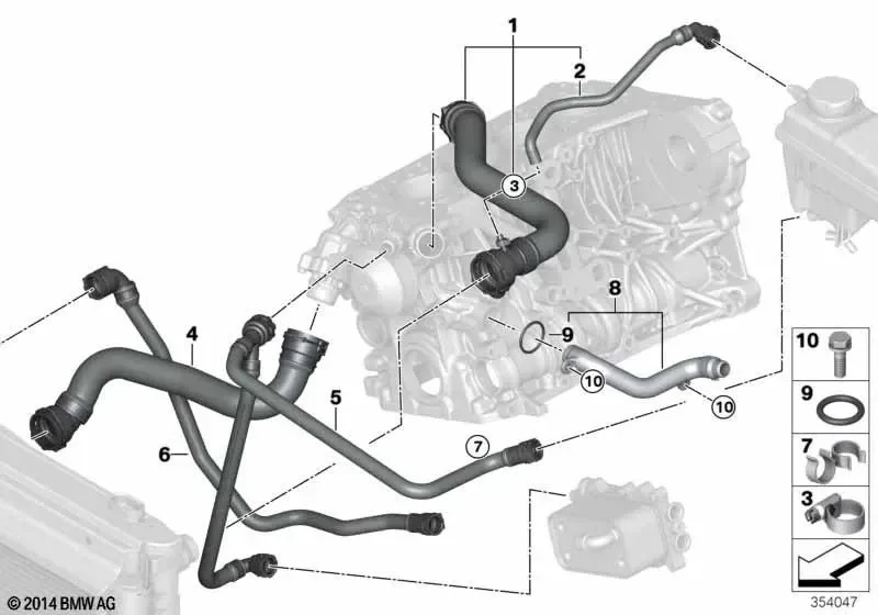 BMW 5 Serisi E60 N47 Lci Su Hortumu 17127799751