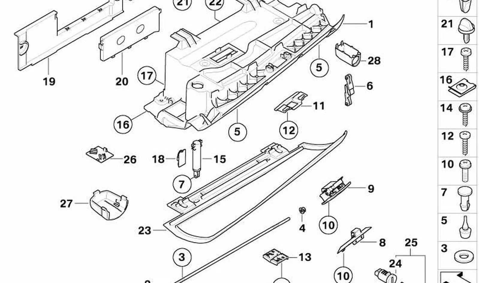 BMW 5 Serisi E60 Torp.kilidi Bej 51167063510
