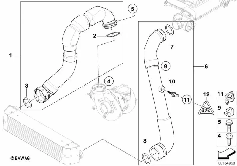 BMW 5 Serisi E60 Turbo Hortumu 11617799401