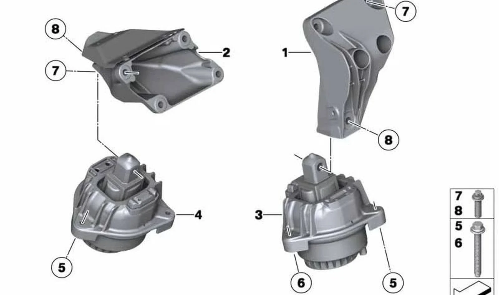 BMW 5 Serisi F10 528İX Motor Kulağı Sol 22117935147