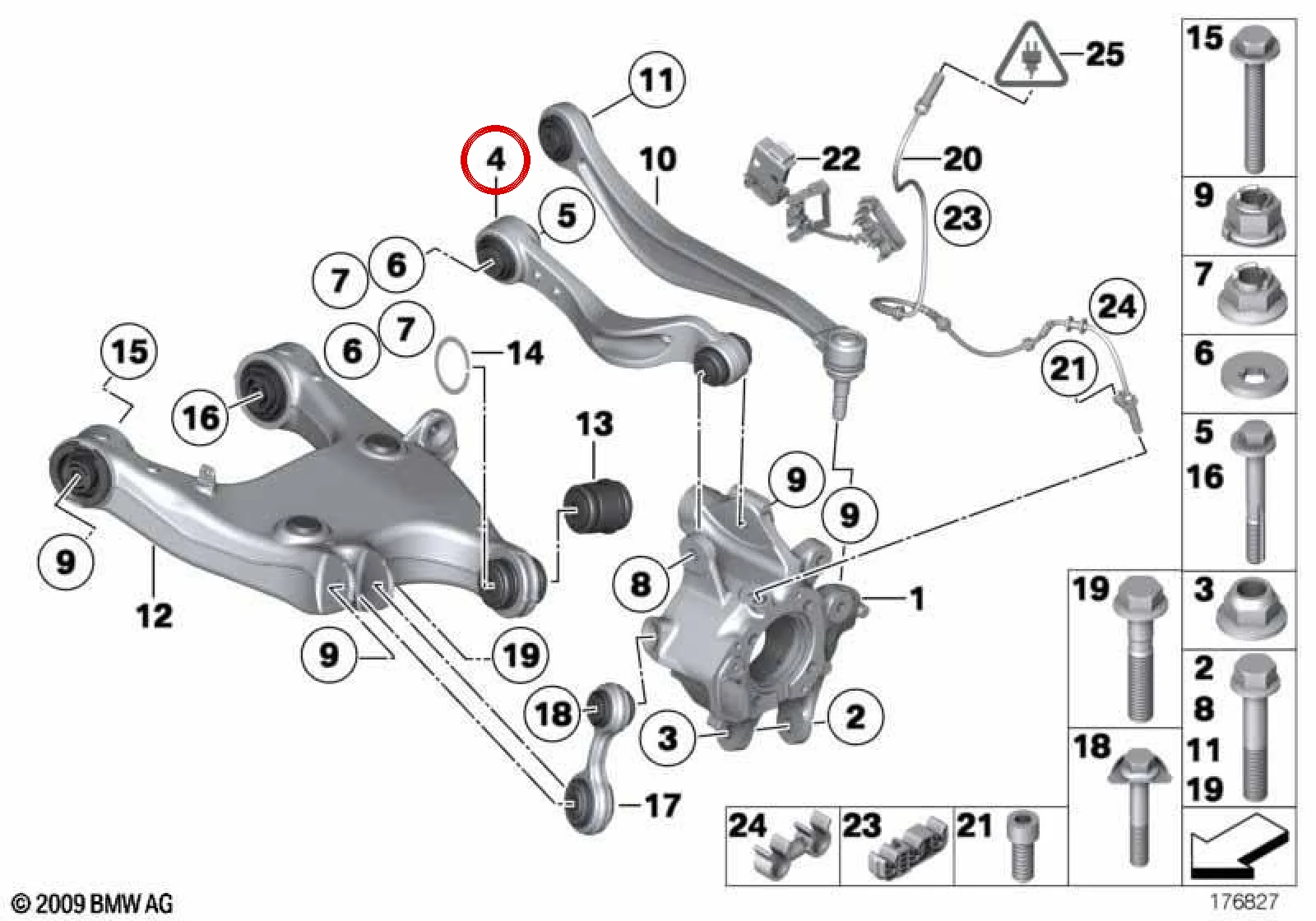 BMW 5 Serisi F10 Arka Salıncak Sağ 33326782136