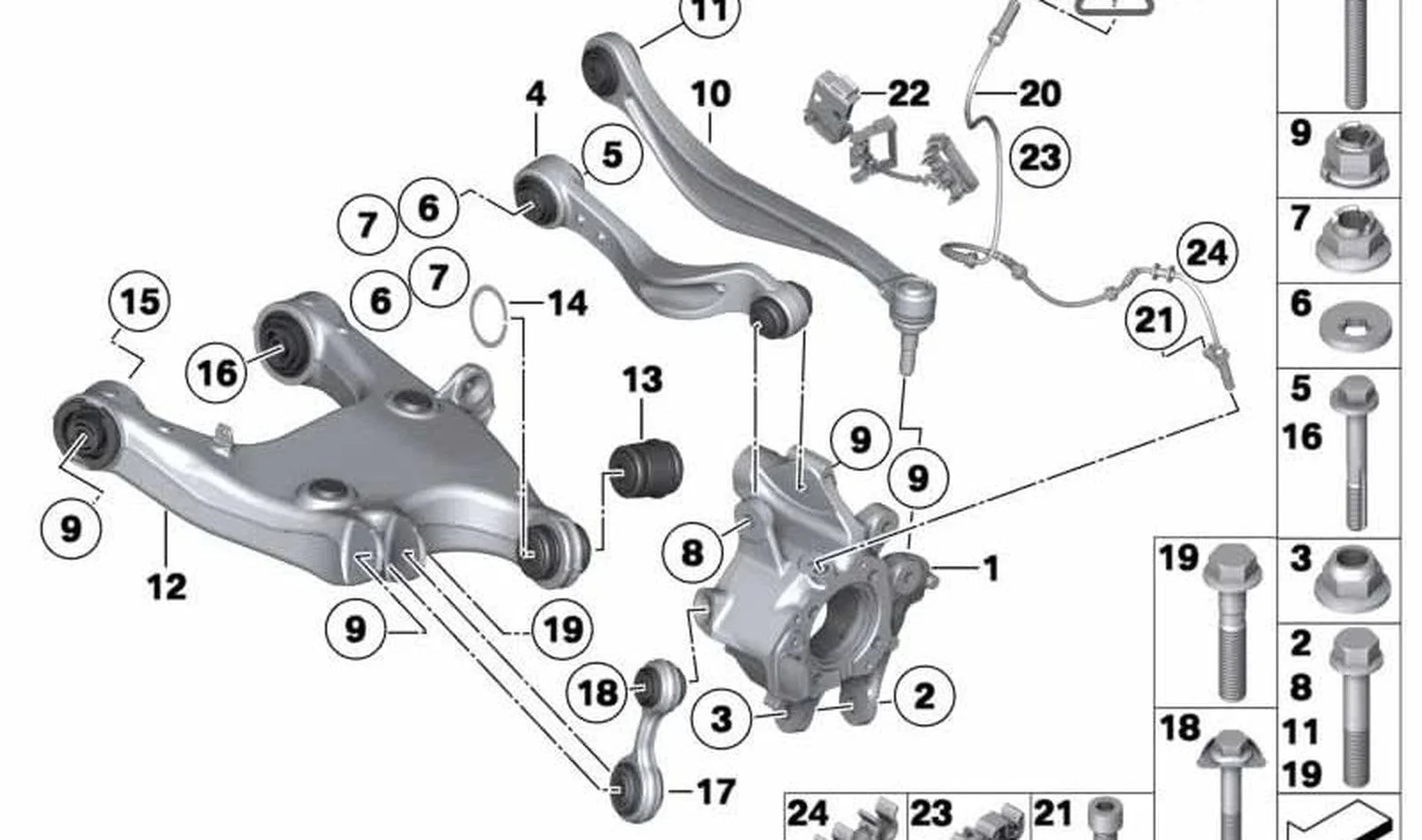 BMW 5 Serisi F10 Arka Salıncak Sol 33326782135